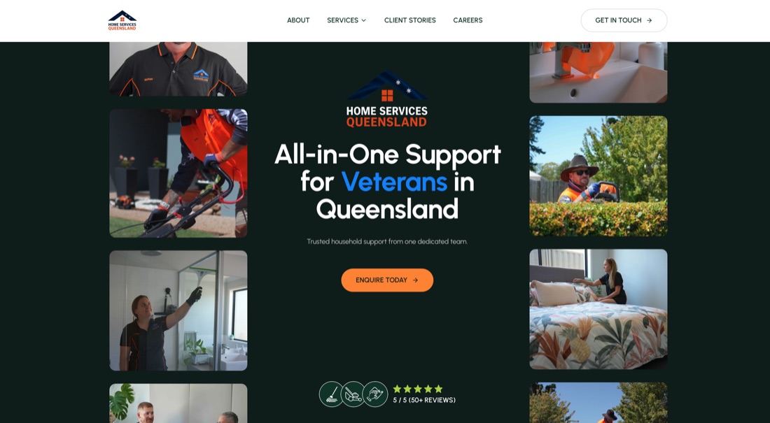 Home Services Queensland website built by NEXTUP