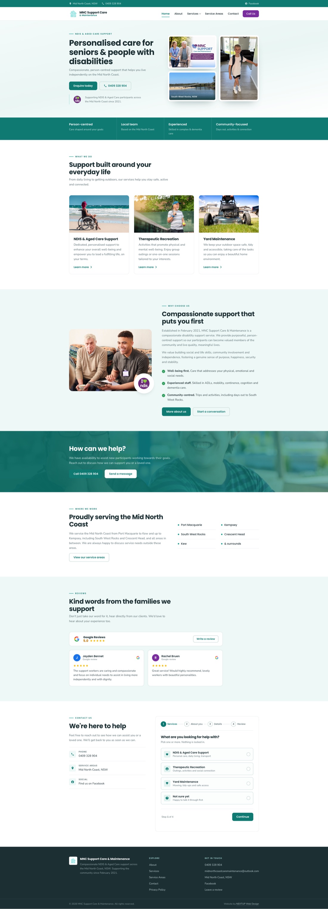 MNC Support Care website built by NEXTUP