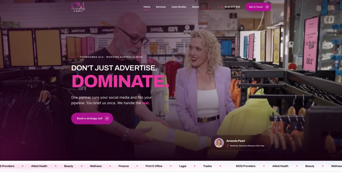OM Consulting & Media website built by NEXTUP