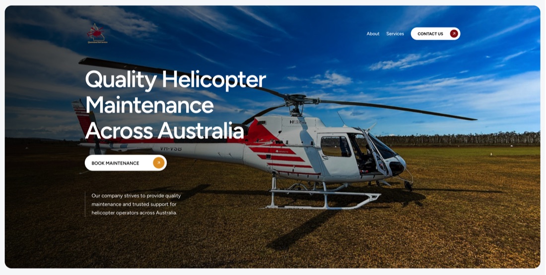 QLD Heli Services website built by NEXTUP