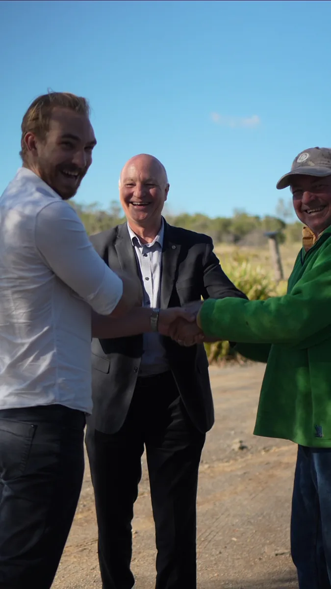 Jack from Ripple Media shaking hands with a client on site